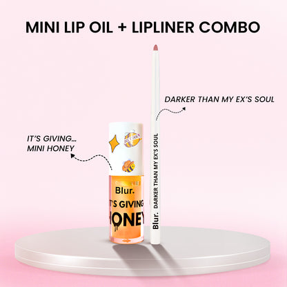 It’s Giving… Honey in Mini Goes Darker Than My Ex’s Soul | Mini Lip Oil + Kajal and Lipliner Combo 🍯 💋 | Pick Your Own Shades 👉🏼👈🏼 🎀