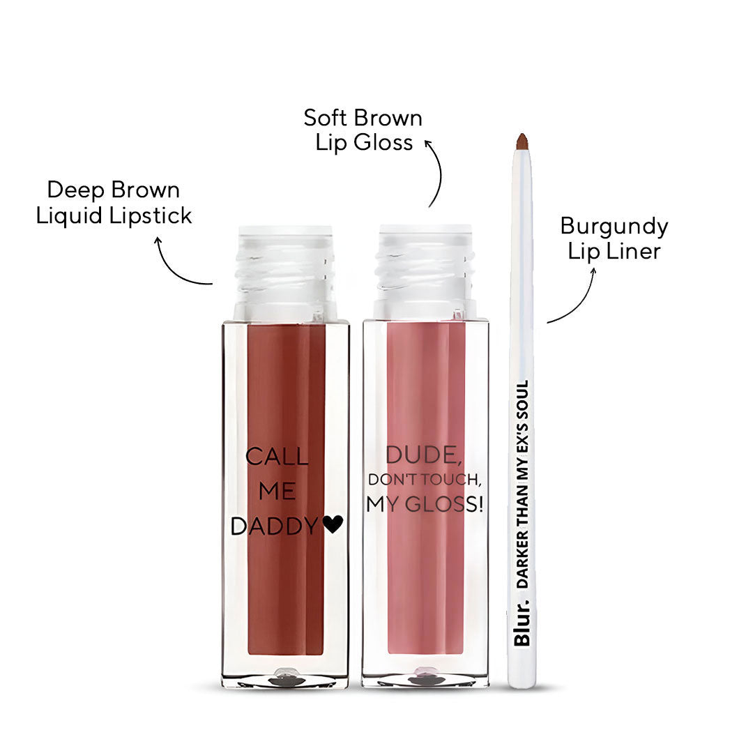 Perfect Cocoa Lip Kit | 3 Cocoa Brown Lip Essentials