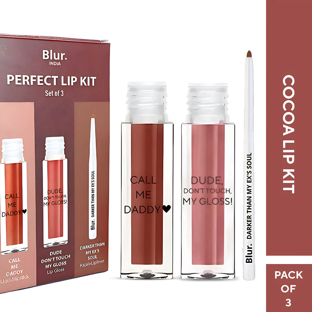 Perfect Cocoa Lip Kit | 3 Cocoa Brown Lip Essentials