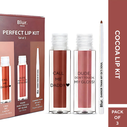 Perfect Cocoa Lip Kit | 3 Cocoa Brown Lip Essentials