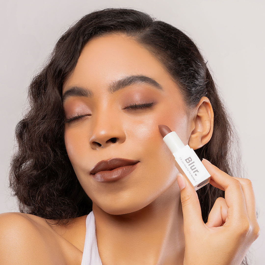 BLURsticks | 3 in 1 Bullets For Lips + Eyes + Cheeks | I'm Just Here For The Memes :) (Deep Brown)