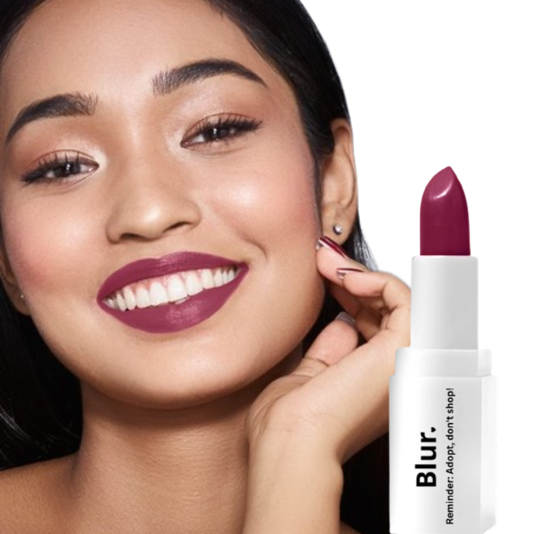 BLURsticks | 3 in 1 Bullets For Lips + Eyes + Cheeks | Reminder: Adopt, Don't Shop! (Plum)