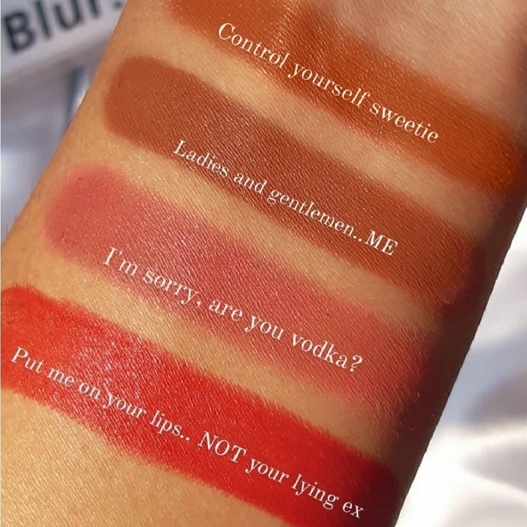 Nude Brown Bullet Lipstick | Control Yourself, Sweetie | Bullet lipsticks + Contour + Eyeshadow | BLURstick